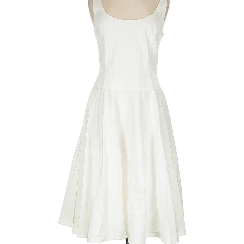 Ralph Lauren Black Label Sleeveless Drop Waist Cotton White Dress 6